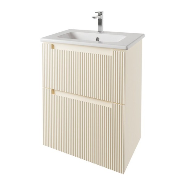 Тумба с раковиной Dreja Euphoria 60 матовая бежевая