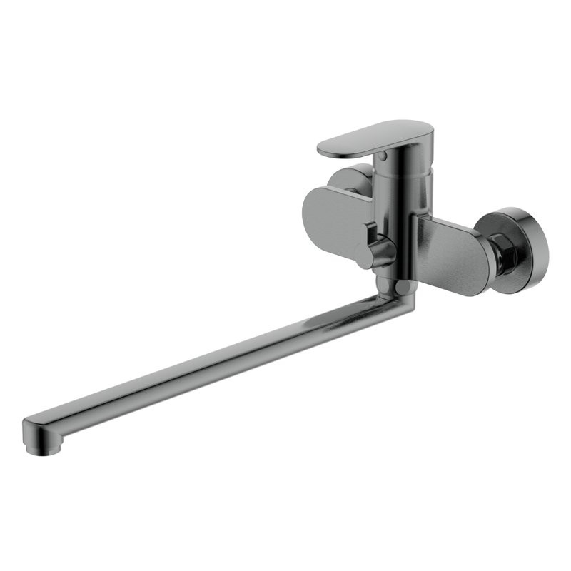 Смеситель с длинным изливом для ванны AQUATEK Ника AQ1842BGM оружейная сталь