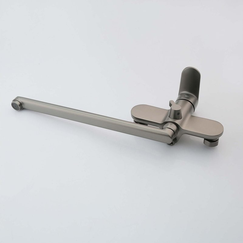 Смеситель с длинным изливом для ванны AQUATEK Ника AQ1842BGM оружейная сталь