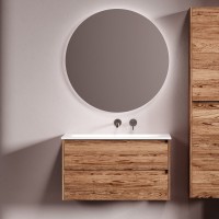 Мебель для ванной комнаты Sancos Libra 90 подвесная, дуб чарльстон, раковина СN7019wx