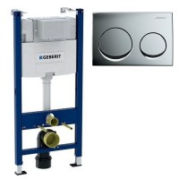 Инсталляция для унитаза Geberit цвет хром, пневматическое управление, с регулировкой по высоте