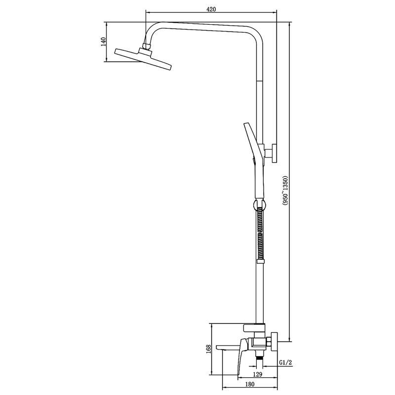 Душевая стойка AZARIO Conda AZ-K2411MG золото матовое