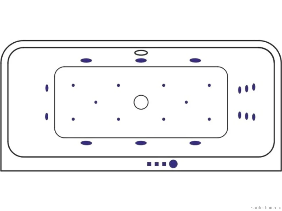 Акриловая ванна Excellent Arana Ultra 180x85 см, встраиваемая, с гидромассажем, белая, с каркасом, со сливом-переливом, фурнитура золото