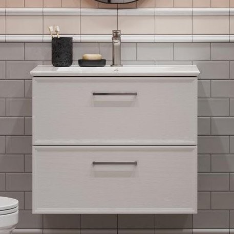 Тумба с раковиной KERAMA MARAZZI Piano Classic 75 подвесная, ясень белый матовый