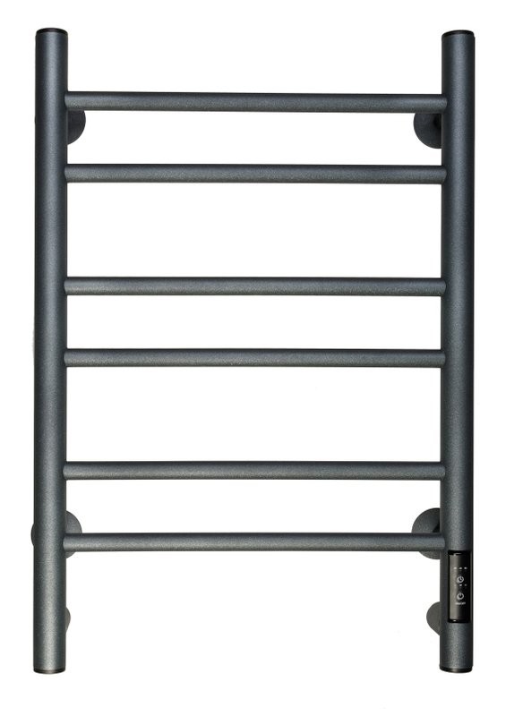 Полотенцесушитель электрический Comfysan Vita EC-6 60x55 см, подключение справа, слева, скрытое подключение справа, оружейная сталь, лесенка, из стали