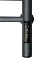 Полотенцесушитель электрический Comfysan Vita EC-6 60x55 см, подключение справа, слева, скрытое подключение справа, оружейная сталь, лесенка, из стали