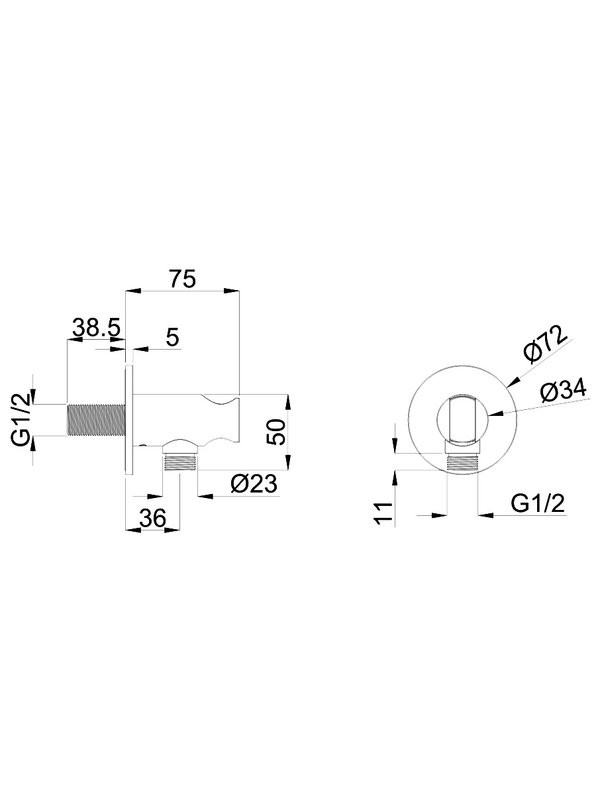 Шланговое подключение WHITECROSS Y1015CPB брашированная медь