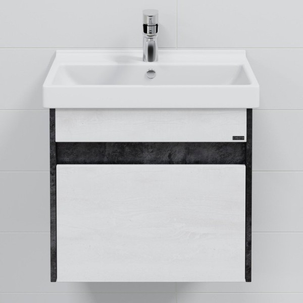 Тумба с раковиной СаНта Мира 60 подвесная, 1 ящик, светлая