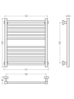 Полотенцесушитель водяной Сунержа Модус Pro 00-0450-6050 60x55 см, глянцевый хром, лесенка