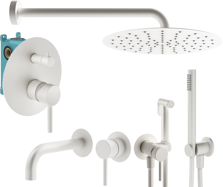 Комплект для ванной Plumberia Selection Ixo KITZXO18BO210 С ВНУТРЕННЕЙ ЧАСТЬЮ, белый матовый