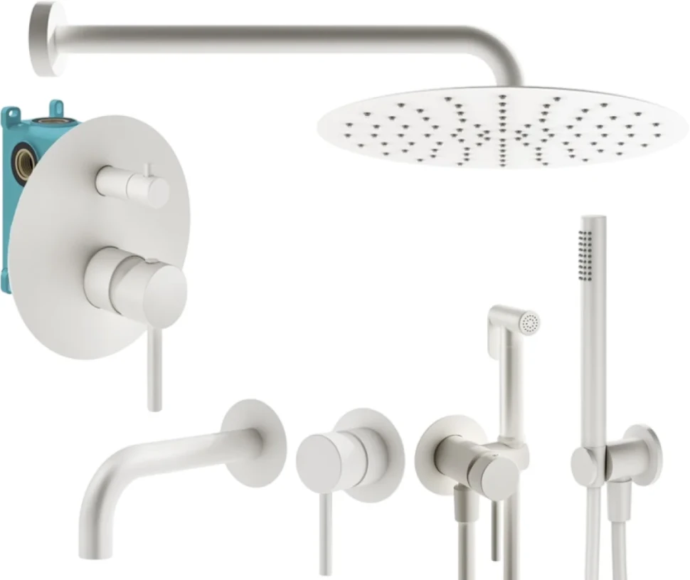 Комплект для ванной Plumberia Selection Ixo KITZXO18BO210 С ВНУТРЕННЕЙ ЧАСТЬЮ, белый матовый
