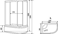 Душевая кабина Timo Standart T-6610SL Silver L с высоким поддоном
