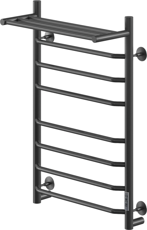 Полотенцесушитель электрический Ника Way 3 80/50, с полкой, матовый черный RAL9005