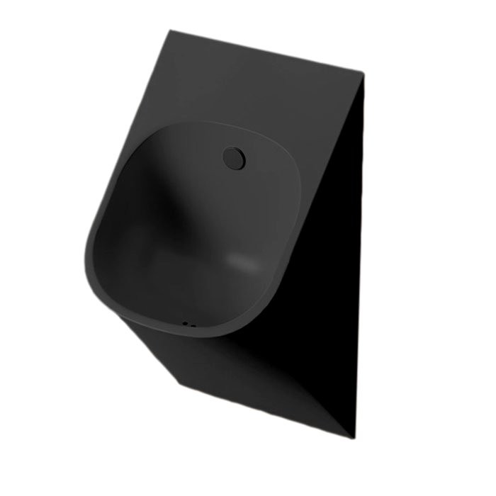 Писсуар подвесной ArtCeram LaFontana LFO002 17 00 матовый черный, безободковый, со смывным механизмом