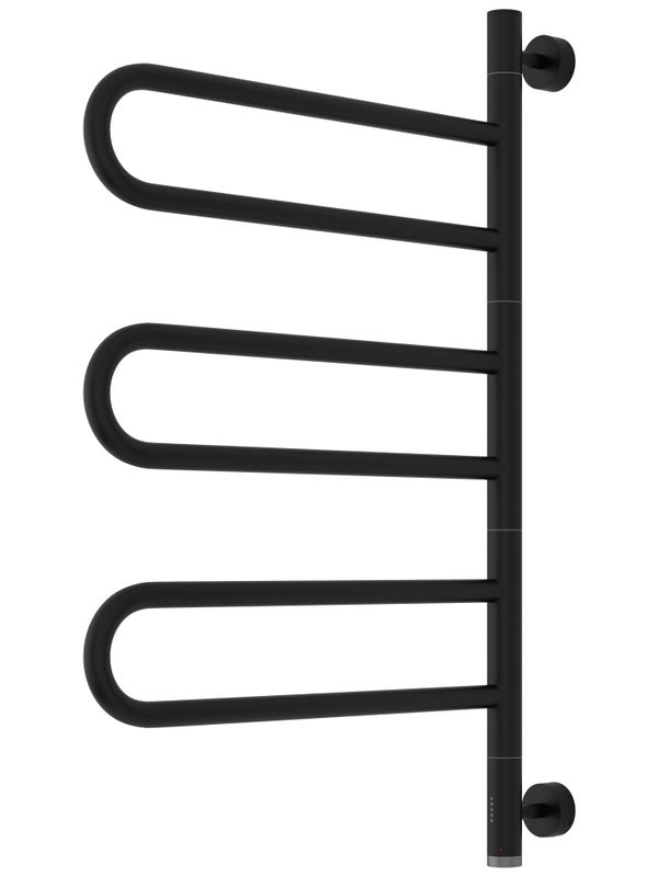 Полотенцесушитель электрический Сунержа Парео 4.0 31-0823-0773 75x50 см, скрытое подключение, матовый черный, E-образный