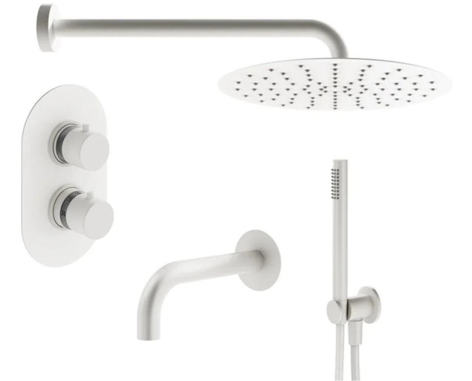 Душевой комплект Plumberia Selection Ixo KITXOT19BO60 С ВНУТРЕННЕЙ ЧАСТЬЮ, белый матовый