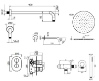 Душевой комплект Plumberia Selection Ixo KITXOT19BO60 С ВНУТРЕННЕЙ ЧАСТЬЮ, белый матовый