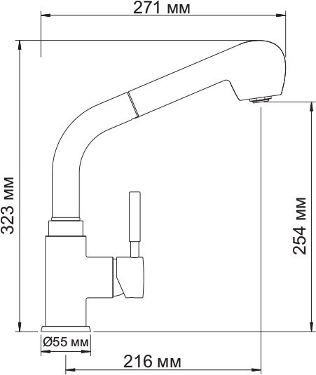 Смеситель для кухни Wasserkraft Main 4166