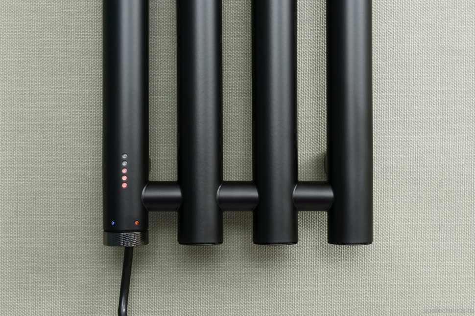 Полотенцесушитель электрический Сунержа Кантата 4.0 31-0886-1259 120x20 см, подключение слева, скрытое подключение слева, матовый черный, I-образный