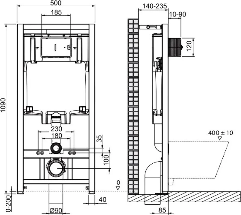 Инсталляция Инсталляция BelBagno BB002-80 + Кнопка Marmi BB009-MR-BIANCO белая