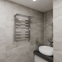 Полотенцесушитель электрический Bauedge Hotel Shelf R с полкой, 50х80, нержавеющая сталь полированная
