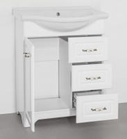 Тумба с раковиной Style Line Олеандр-2 65 Люкс 3 ящика, белая
