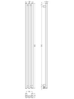 Полотенцесушитель электрический Сунержа Терция 4.0 00-0883-1506 150x15 см, подключение справа, скрытое подключение справа, без покрытия, I-образный