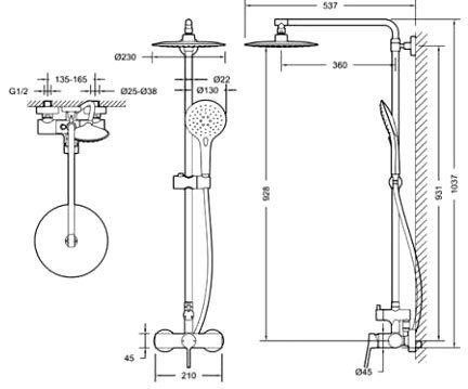 Душевая стойка Bravat Palace F9172217CP-A-RUS хром