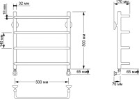 Полотенцесушитель водяной Secado Мерида 1 55x55 см, бронза, лесенка, латунь Полотенцесушитель водяной Secado Мерида 1 55x55 см, бронза, лесенка, латунь