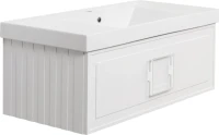 Тумба с раковиной La Fenice Cubo 100 подвесная, bianco, ручка белая, раковина Cubo 100