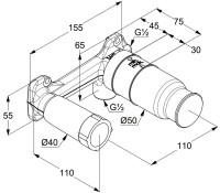 Смеситель для раковины Kludi Renon 42244N175 С ВНУТРЕННЕЙ ЧАСТЬЮ, брашированная бронза PVD