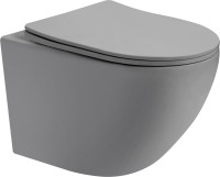 Унитаз подвесной Abber Bequem AC1101TMG безободковый, с микролифтом, матовый серый