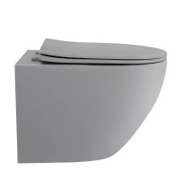 Унитаз подвесной Abber Bequem AC1101TMG безободковый, с микролифтом, матовый серый