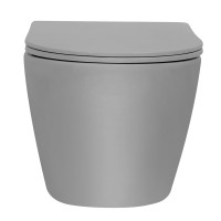 Унитаз подвесной Abber Bequem AC1101TMG безободковый, с микролифтом, матовый серый