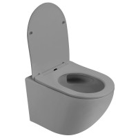 Унитаз подвесной Abber Bequem AC1101TMG безободковый, с микролифтом, матовый серый