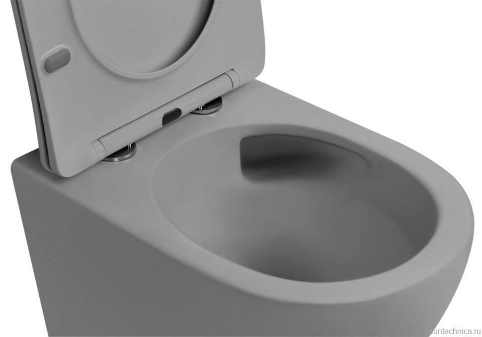 Унитаз подвесной Abber Bequem AC1101TMG безободковый, с микролифтом, матовый серый
