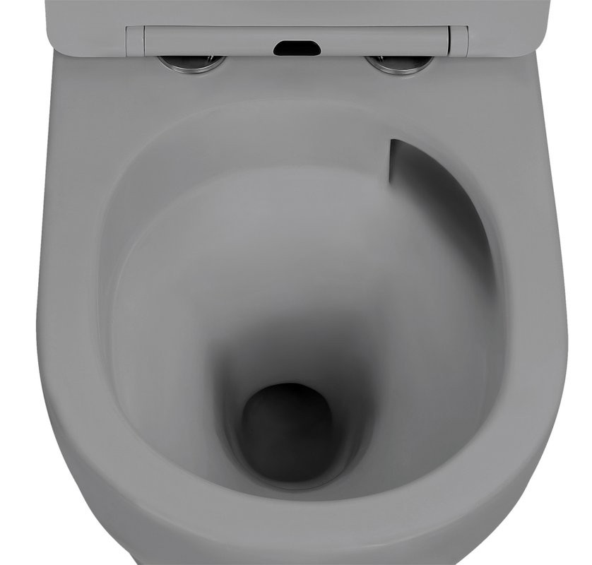 Унитаз подвесной Abber Bequem AC1101TMG безободковый, с микролифтом, матовый серый