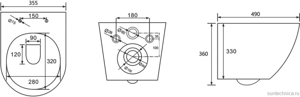 Унитаз подвесной Abber Bequem AC1101TMG безободковый, с микролифтом, матовый серый