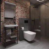 Консоль с раковиной STWORKI Эстфолл 55, черный муар 11054-KL
