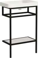 Консоль с раковиной STWORKI Эстфолл 55, черный муар 11054-KL