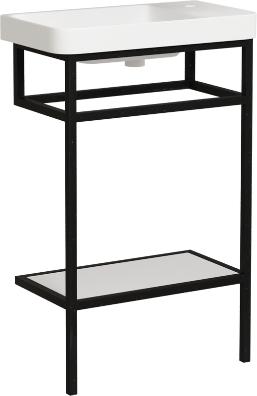 Консоль с раковиной STWORKI Эстфолл 55, черный муар 11054-KL