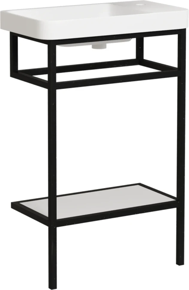 Консоль с раковиной STWORKI Эстфолл 55, черный муар 11054-KL