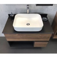 Мебель для ванной комнаты Comforty Штутгарт 90 подвесная, темно-коричневый дуб