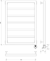 Полотенцесушитель электрический Secado Парма 4603777443184 85x55 см, подключение справа, матовый черный, лесенка