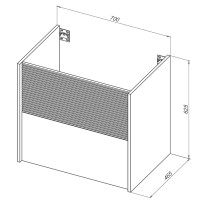 Тумба с раковиной Aquanet Вита 70 подвесная, белая матовая