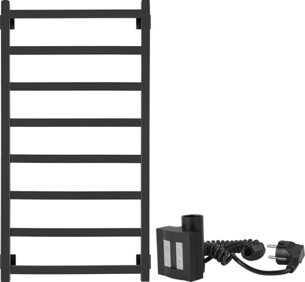 Полотенцесушитель электрический Secado Корато 1 , 105x55 см, подключение справа, матовый черный, лесенка