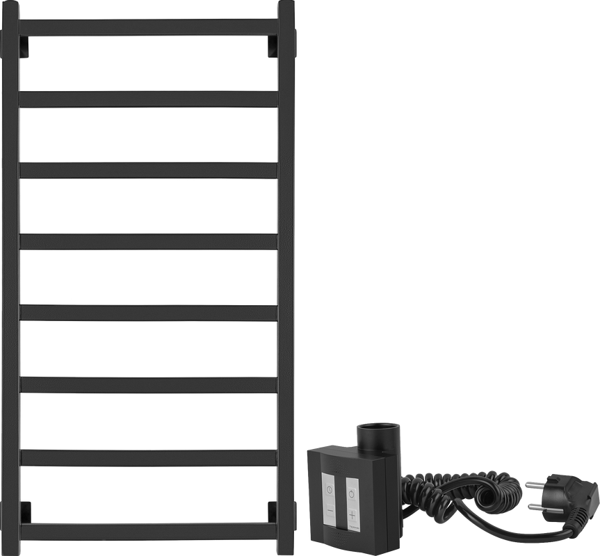 Полотенцесушитель электрический Secado Корато 1 , 105x55 см, подключение справа, матовый черный, лесенка