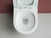 Комплект Ceramicanova Унитаз подвесной Forma CN3009 безободковый, с микролифтом + Инсталляция Balance CN121002MB с кнопкой Square матовой черной