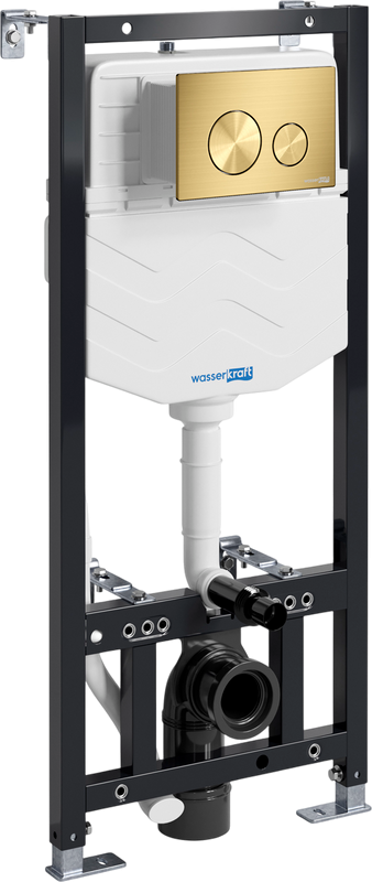 Система инсталляции для унитазов Wasserkraft Aller 10TLT.010.ME.MG02 с кнопкой смыва матовое золото