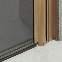 Душевая дверь в нишу Maybahglass MGD-443-2 99 см, профиль матовая бронза, стекло графит